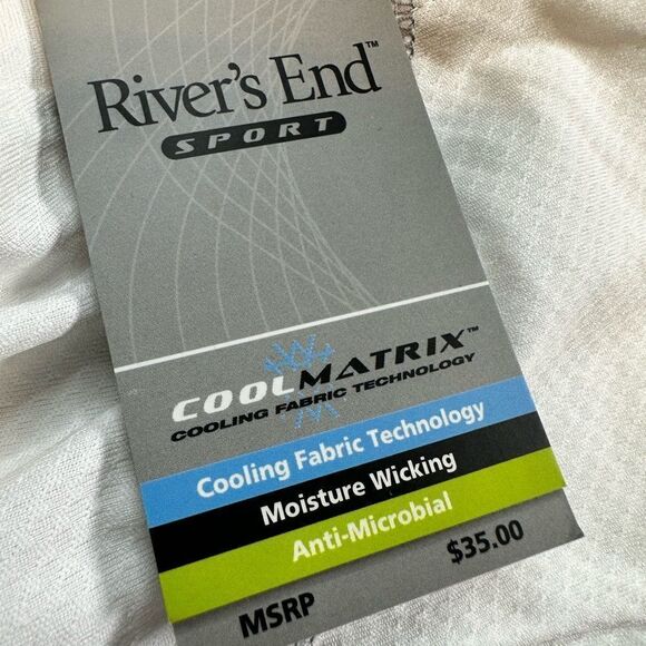 NWT River’s End Men’s White V Neck Short Sleeve Athletic Workout Top - Size L - Picture 5 of 6